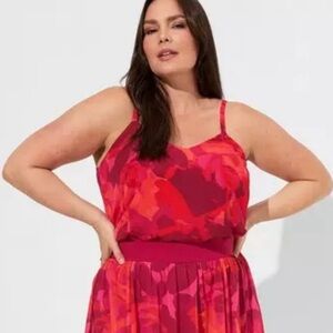 NWT Torrid Sophie Floral Print Chiffon Swing Tank Top Lined Blouse SIZE LARGE 12